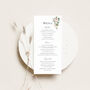 Wedding Menu In Pink And Green Florals, thumbnail 1 of 5