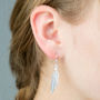 Silver Double Feather Drop Earrings, thumbnail 1 of 4