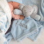 Personalised Elephant Comforter And Animal Sherpa Blanket Set, thumbnail 6 of 12