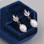 Marquise Cz Trio With Dangling Baroque Pearl Earrings, thumbnail 3 of 12