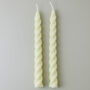 Pair Of Vanilla Cream Beeswax Soy Blend Twist Candles, thumbnail 3 of 4