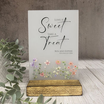 Floral Personalised Love Is Sweet Sign Opaque, 4 of 6