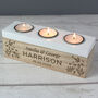 Personalised Wooden Floral Tealight Holder Box, thumbnail 2 of 6