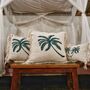 Linen Cushion 60x60cm Palm Tree With Fringe, thumbnail 4 of 6