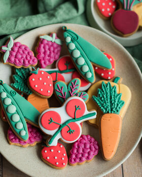 Personalised Jar Of Gardeners Fruit And Vegetable Biscuits, 2 of 8