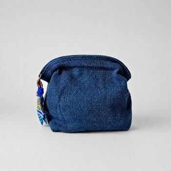 Fair Trade Cotton Lined Washbag Recycled Sari Zip Tie, 7 of 8
