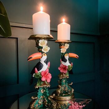Toucan Ornate Candle Holder Pair, 4 of 5