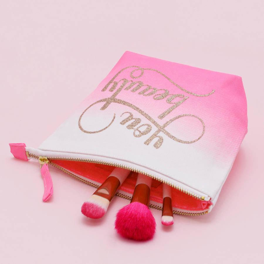 'you beauty' ombre makeup bag by alphabet bags | notonthehighstreet.com