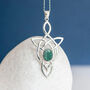 Genuine Blue Tourmaline Celtic Knot Necklace In Silver, thumbnail 1 of 9