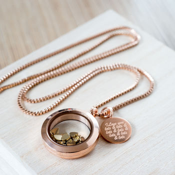 Rose Gold Plated Love You Lots And Lots Necklace, 2 of 5