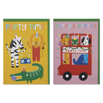 'Party Time' And 'Happy Birthday' Birthday Card Set, 4 of 4