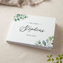Watercolour Eucalyptus Personalised Surname Wedding Guest Book, thumbnail 2 of 3