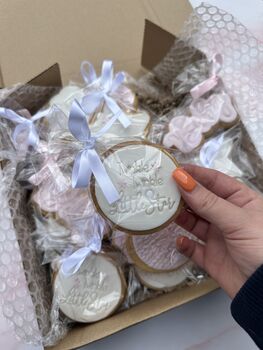 Baby Pink Baby Shower Biscuit Favours, 9 of 12
