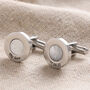 Personalised Silver Plated Mother Of Pearl Cufflinks, thumbnail 1 of 2