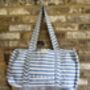 Hand Block Printed Stripped Duffle Bag, thumbnail 4 of 5