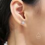 Sterling Silver Vintage Style Moonstone Stud Earrings, thumbnail 5 of 12