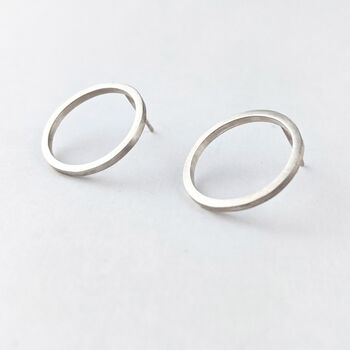 Large Recycled Silver Circle Studs, 2 of 7