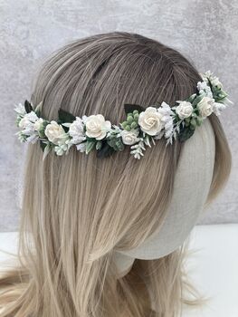 White Flower Wedding Crown, 2 of 3