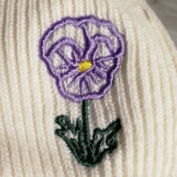 Birthday Flower Cashmere Wool Women's Bed Socks Gift, 8 of 9
