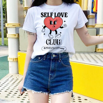 'Self Love Club' Retro Graphic Tshirt, 3 of 9
