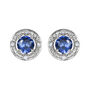 Sterling Silver Birthstone And Diamond Halo Earrings, thumbnail 12 of 12
