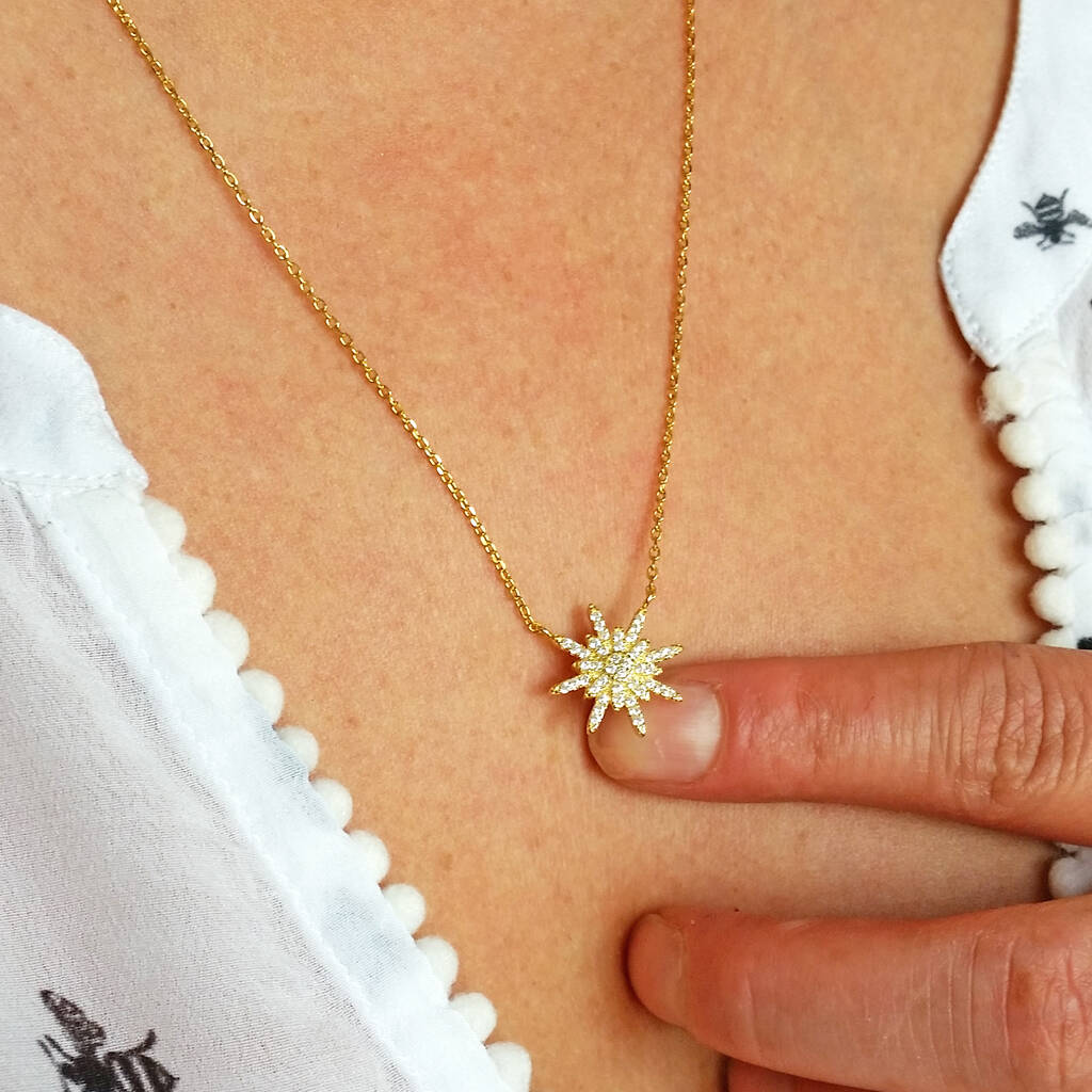 sterling silver northern star necklace by ashiana london