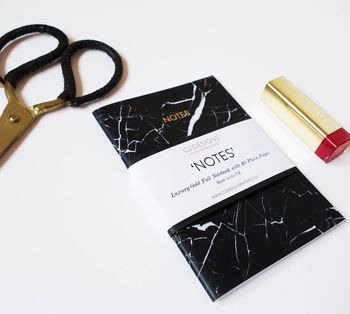Black Marble Gold Foil A6 Notebook, 3 of 5