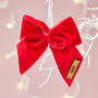 Baby's First Christmas Velvet Bow Decoration, thumbnail 3 of 4