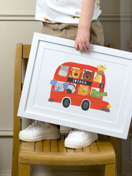 Personalised Zoo Bus Children's Print, 3 of 4