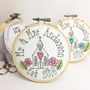 Personalised Embroidered Mr And Mrs Wedding Card, thumbnail 1 of 6