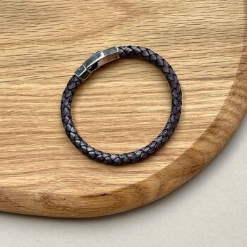 Men's Leather Plaited Bracelet, 8 of 10