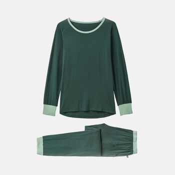 Women's 'Deep Forest' Bamboo Pyjama Set, 3 of 5