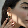 20mm Small Round Dainty Gold Plated Hoops With Crystals, thumbnail 3 of 6