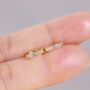 Gold Sparkly Hoops, Cz Stone Huggie Hoops, Dainty Hoops, thumbnail 2 of 7