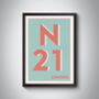 N21 Enfield London Postcode Typography Print, thumbnail 7 of 12