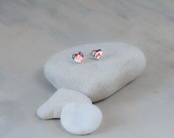 Heart Shaped Pink Stud Earrings, 4 of 9