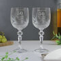 Personalised 40th Anniversary Pair Of Crystal Wine Glasses, thumbnail 2 of 2