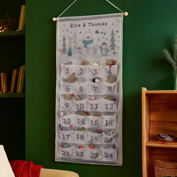 Personalised Hanging Advent Calendar Polar Bear Design, 5 of 6