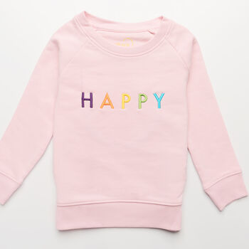 'Happy' Embroidered Children's Sweatshirt, 9 of 12