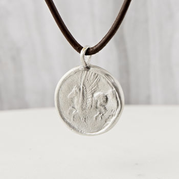 Men's Sterling Silver Pegasus Amulet Necklace, 3 of 4