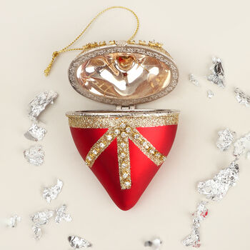 G Decor Glass Red Heartfelt Locket With Gold Details, 4 of 4