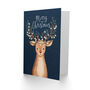Rudolph Red Nosed Reindeer With Fairy Lights Christmas Card, thumbnail 2 of 4