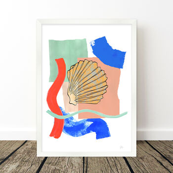Shell Colour Block Abstract Print, 6 of 8