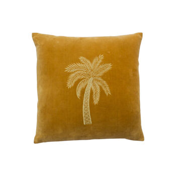 Hand Embroidered Velvet Palm Tree Cushion, 2 of 3