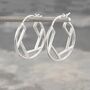 Geometric Round Gold Plated Silver Hoop Earrings, thumbnail 7 of 8