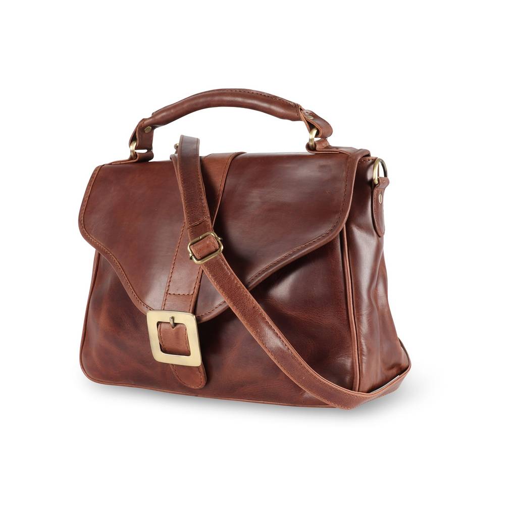 zena leather top handle bag by the leather store | notonthehighstreet.com