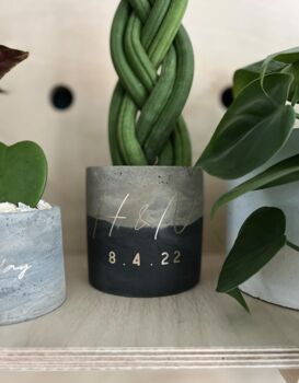 Personalised Concrete Planter With Plant, 3 of 7