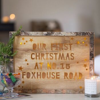 Personalised Christmas Wooden Light Box, 3 of 6