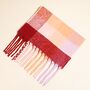 Burgundy And Peach Check Winter Scarf, thumbnail 1 of 2