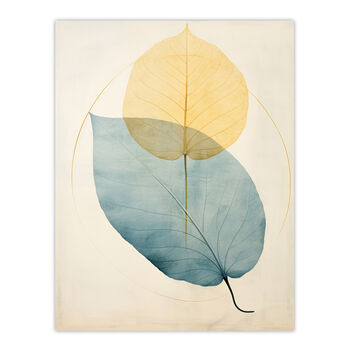 Skeleton Leaves Blue Two Calm Nature Wall Art Print, 6 of 6